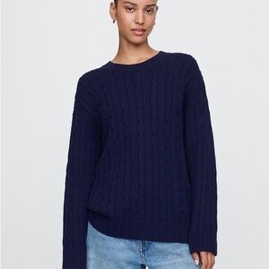 GAP Navy Blue Oversized Cable-Knit Sweater, Size L